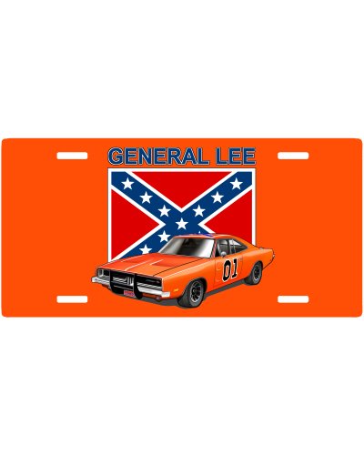 Dukes of Hazzard General Lee Confederate Flag sublimated car tag